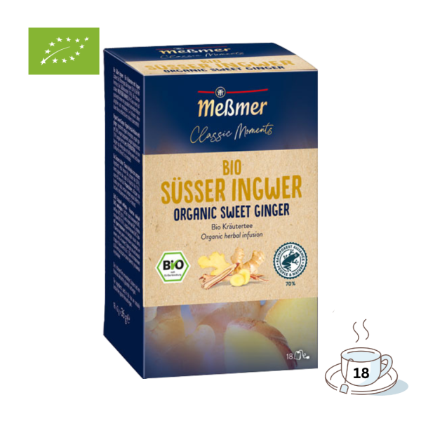 Meßmer Classic Moments Bio Süsser Ingwer, Kräutertee, Teebeutel im Kuvert, 2. Entnahmefach/displaytauglich, 36g